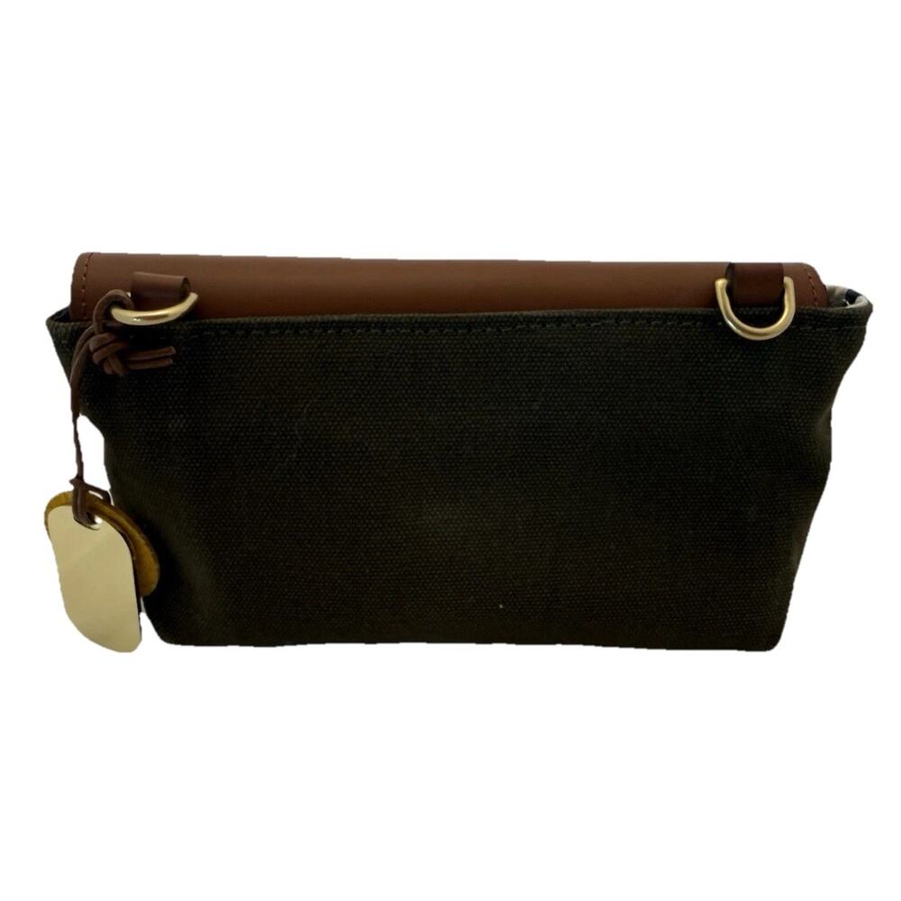 R. Riveter Canvas Leather Clutch Pouch Handbag Utility Zipper Bag Camo Green - Picture 8 of 10